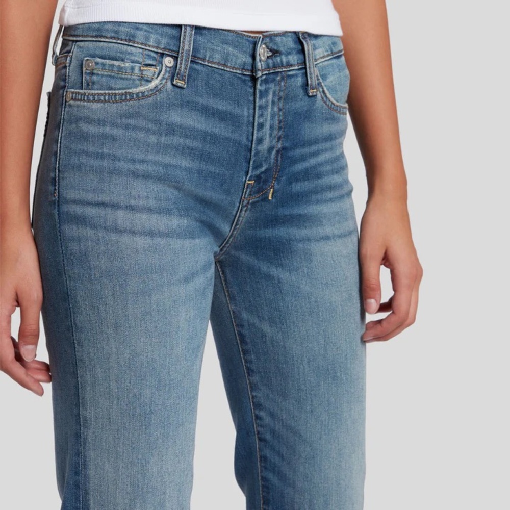 7 For All Mankind Medium Blue Flare Jeans - Picture 2 of 8
